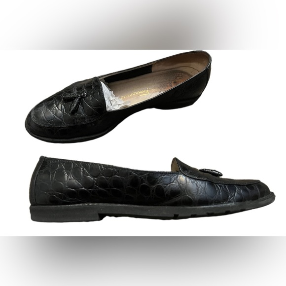 Vintage Salvatore Ferragamo Croc Tassel Loafer - Picture 2 of 5